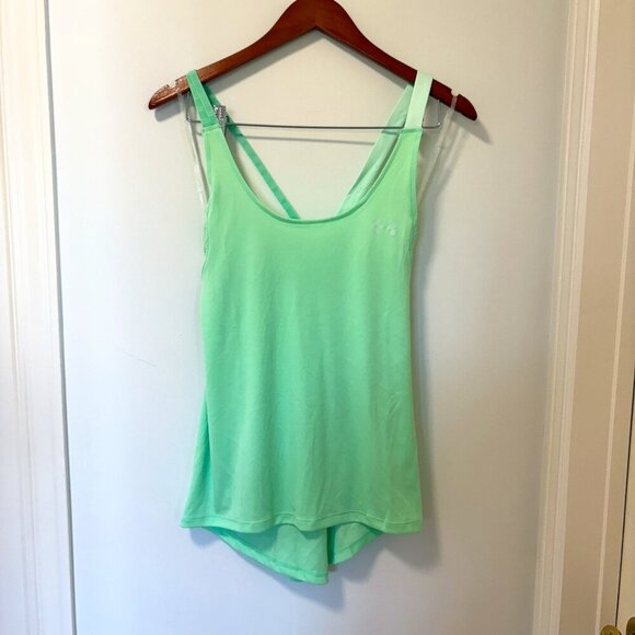 Under Armour loose fit tank top workout mint green Heat Gear Size M underarmour - Picture 1 of 9